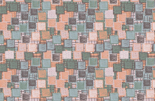 Sketch Blocks Mural Wallpaper Plain