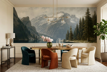 Alpine Mountain Lake Forest Wallpaper Mural