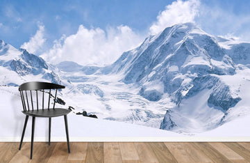 Papier Peint Panoramique Montagnes Enneigées