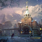 Snowy Cathedral Mountain Landscape Mural Wallpaper