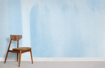 Serene Blue Watercolor Brushstroke Mural Wallpaper