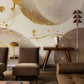 Gold Speckled Abstract Circular Design Mural Wallpaper