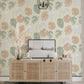 Botanical Leaf Print Neutral Mural Wallpaper