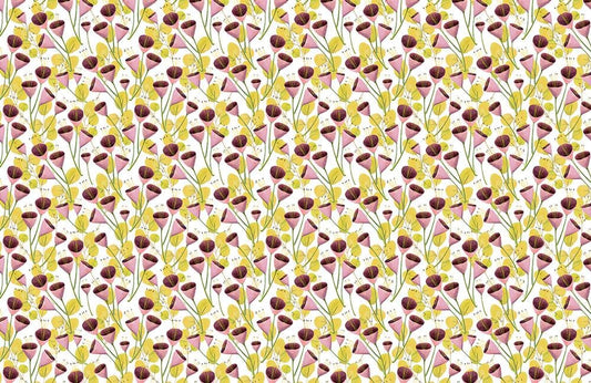 Home Decoration Featuring a Sprout Floral Wallpaper Mural