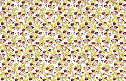 Home Decoration Featuring a Sprout Floral Wallpaper Mural