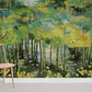 Emerald Green Forest Illustrated Mural Wallpaper