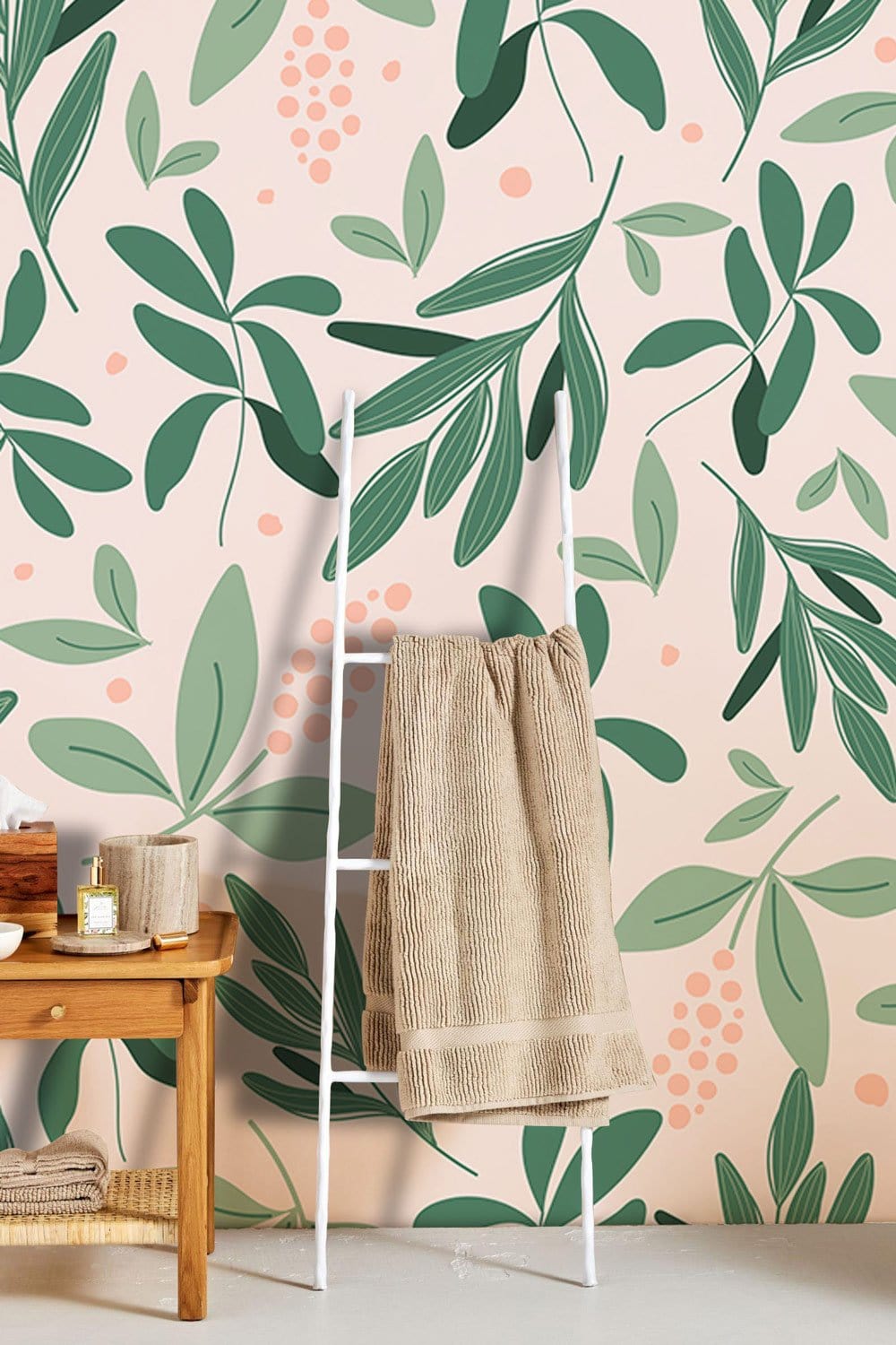 Botanical Leaf Print Modern Mural Wallpaper