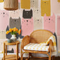 Colorful Cat Pattern Kids Mural Wallpaper