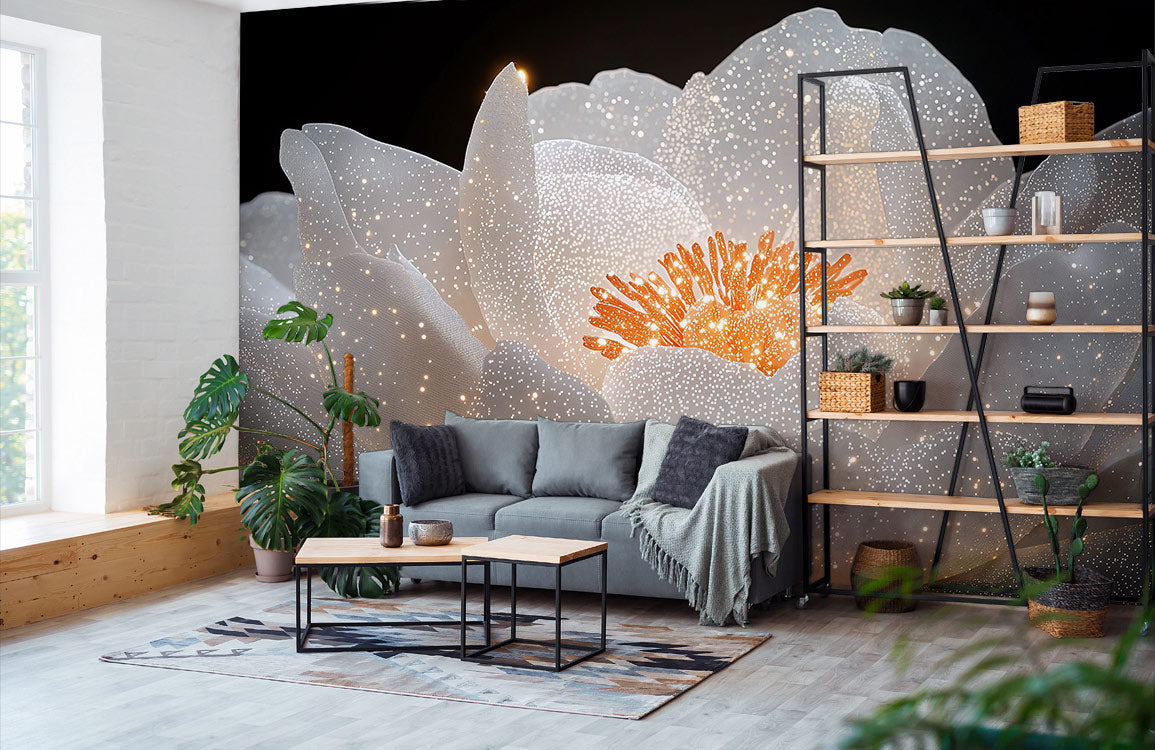 Starlit Bloom Glow Mural Wallpaper