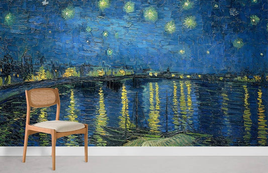 Starry sky oil painting wall Murals for Room decor