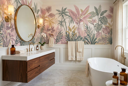 Blush Leaves Wallpaper Mural view 3