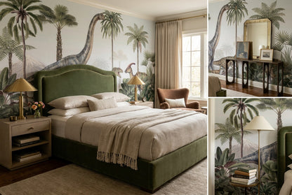 Gray Dinosaur Wallpaper Mural view 4