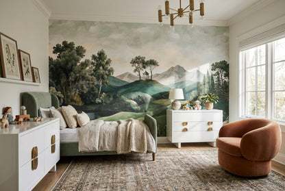 Green Rolling Hills Forest Wallpaper Mural - 4