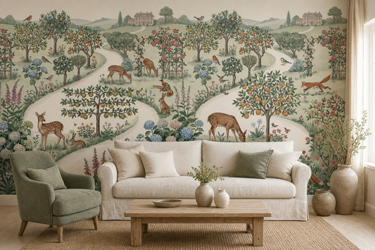 Country Estate Wildlife Garden Wallpaper Mural - 1