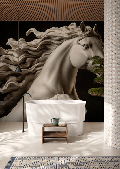 Storm-Charged Stallion Mural Wallpaper