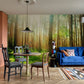 Sunlit Forest Landscape Mural Wallpaper