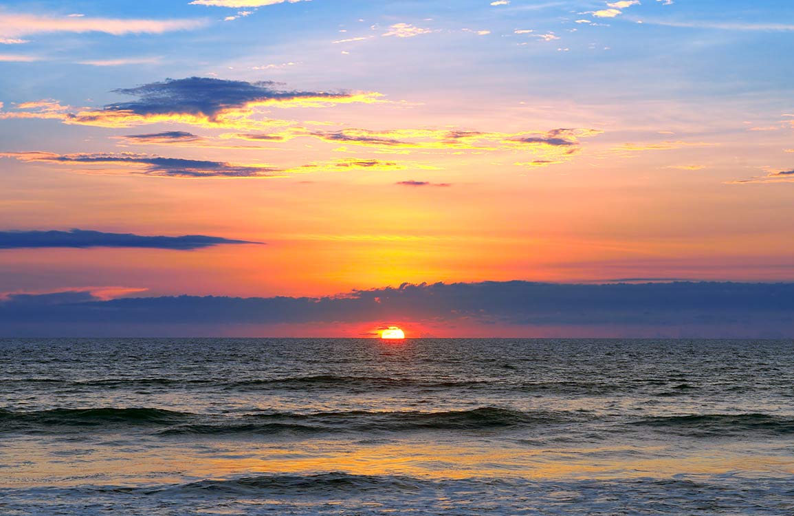 Papier Peint Panoramique Coucher de Soleil sur l'Océan