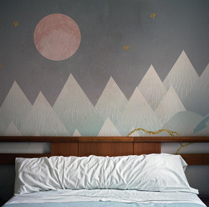 Wallpaper Mural of Sunset Ombre Mountain for Bedroom