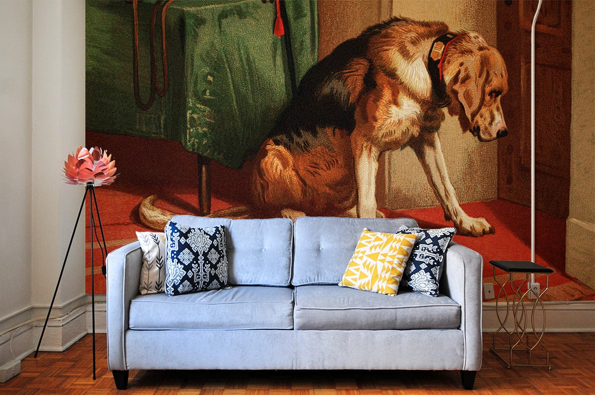 Vintage Dog Portrait Mural Wallpaper