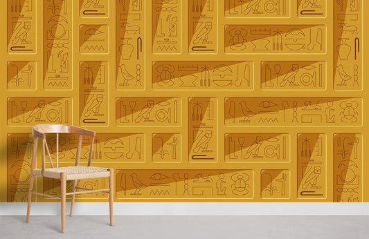 Ancient Egyptian Hieroglyphs Wallpaper Mural