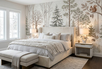 Chilly Tan Winter Forest Wallpaper Mural