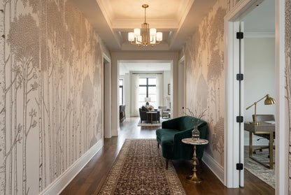 Minimalist Tan Birch Forest Wallpaper Mural room scene