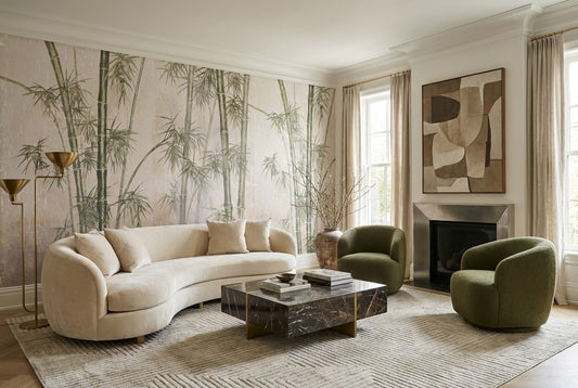 Bamboo Branches Tan Wallpaper Mural - image 1