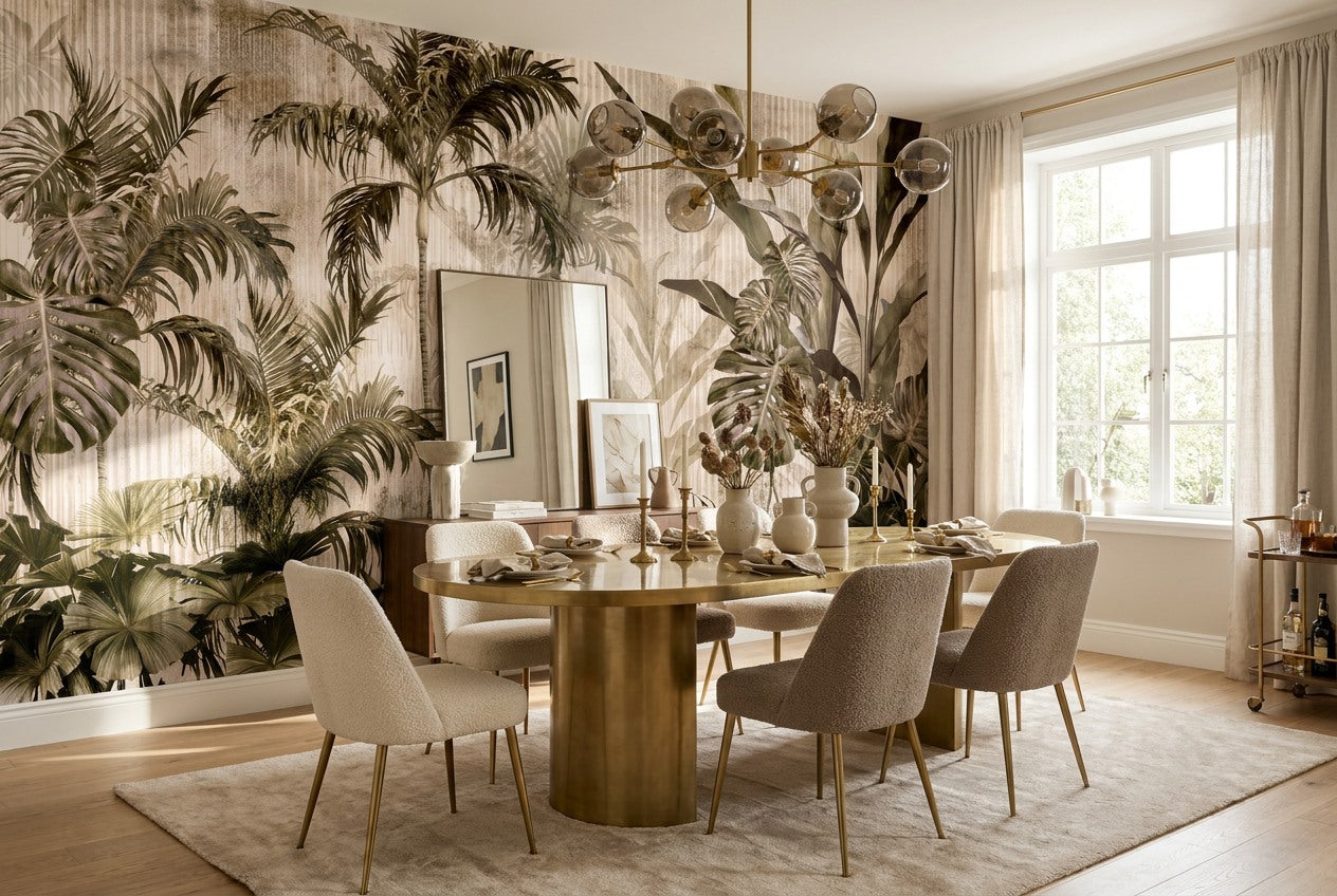 Sepia Palm Vintage Jungle Wallpaper Mural