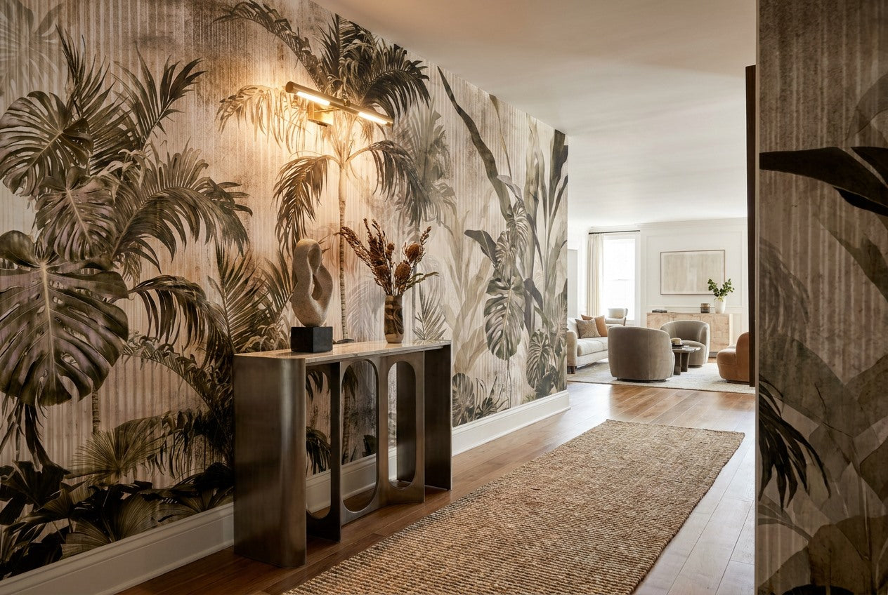 Sepia Palm Vintage Jungle Wallpaper Mural