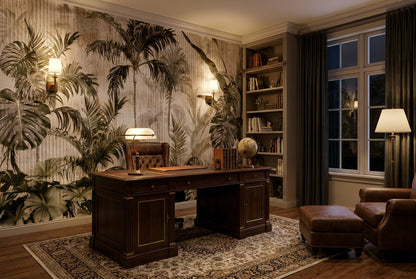 Sepia Palm Vintage Jungle Wallpaper Mural