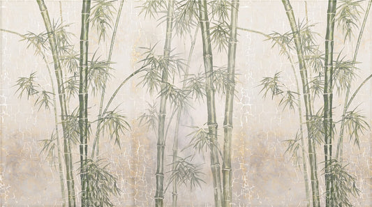 Bamboo Branches Tan Wallpaper Mural - image 2