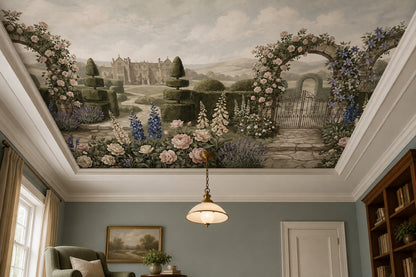Green Rose Arch Manor Garden Wallpaper Mural - 7