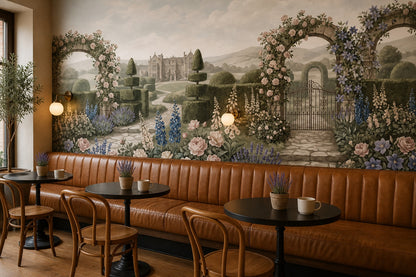 Green Rose Arch Manor Garden Wallpaper Mural - 11