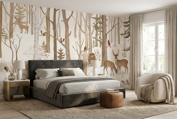 Wintry Tan Winter Forest Wallpaper Mural