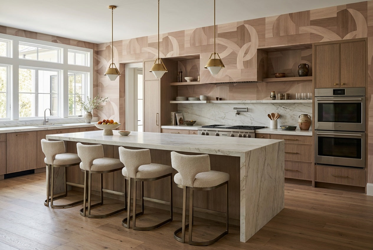 Tan Woodgrain Wallpaper Mural view 6