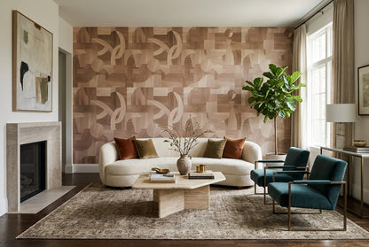 Tan Woodgrain Wallpaper Mural view 7