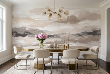 Taupe Waves Wallpaper Mural