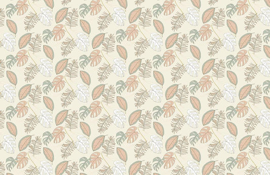 Home Decoration Wallpaper Mural Featuring a Collection of Different Types of Leaves