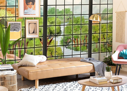 Window Forest Valley Landscape Wallpaper Decoration Idea