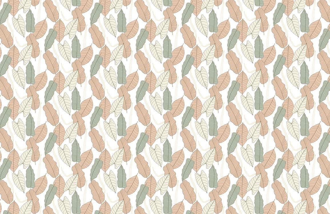 Botanical Leaf Pattern Modern Mural Wallpaper