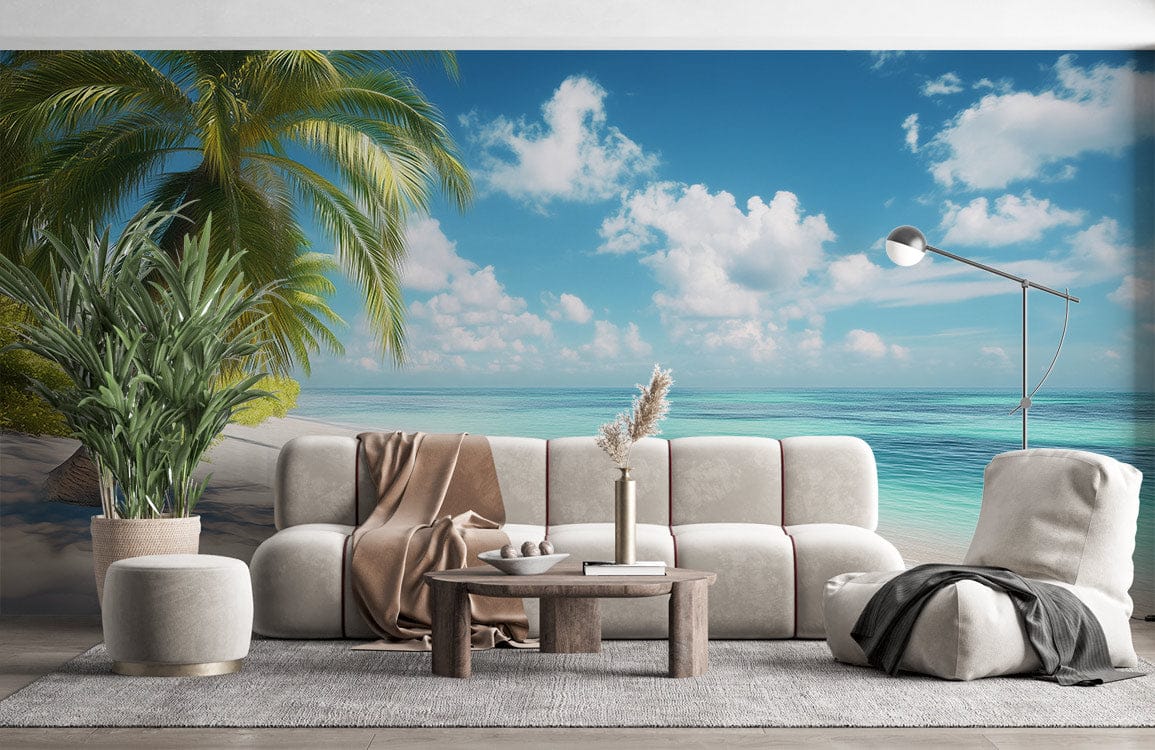 Tropical Palm Paradise Mural Wallpaper