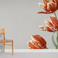 Orange Tulips Botanical Art Mural Wallpaper