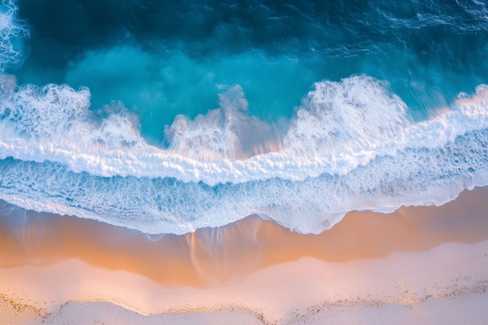 Turquoise Wave Horizon Mural Wallpaper