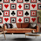 Design of a wall art pattern featuring a poker table in a casual setting