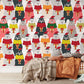 Festive Holiday Bears Gift Mural Wallpaper