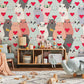 adorable cartoon bears wallpaper mural for kid's room