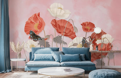 Butterfly Floral Wallpaper Mural