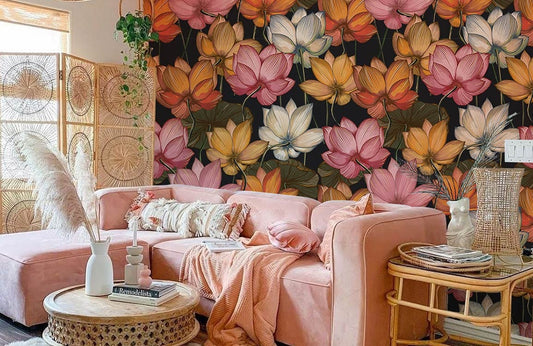 Colorful Botanical Floral Mural Wallpaper