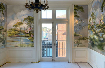 Serene Lakeside Botanical Mural Wallpaper