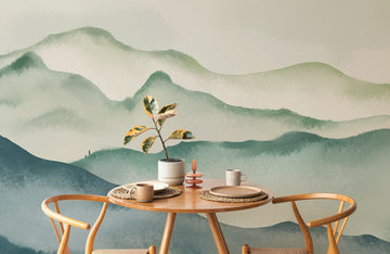 Ombre Green Mountain Wallpaper Mural